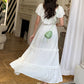 Weißes Kleid mit V-Ausschnitt und Fransen, Mode-Mädchenkleid 1212