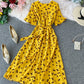 Cute v neck cherry dress summer dress  1282