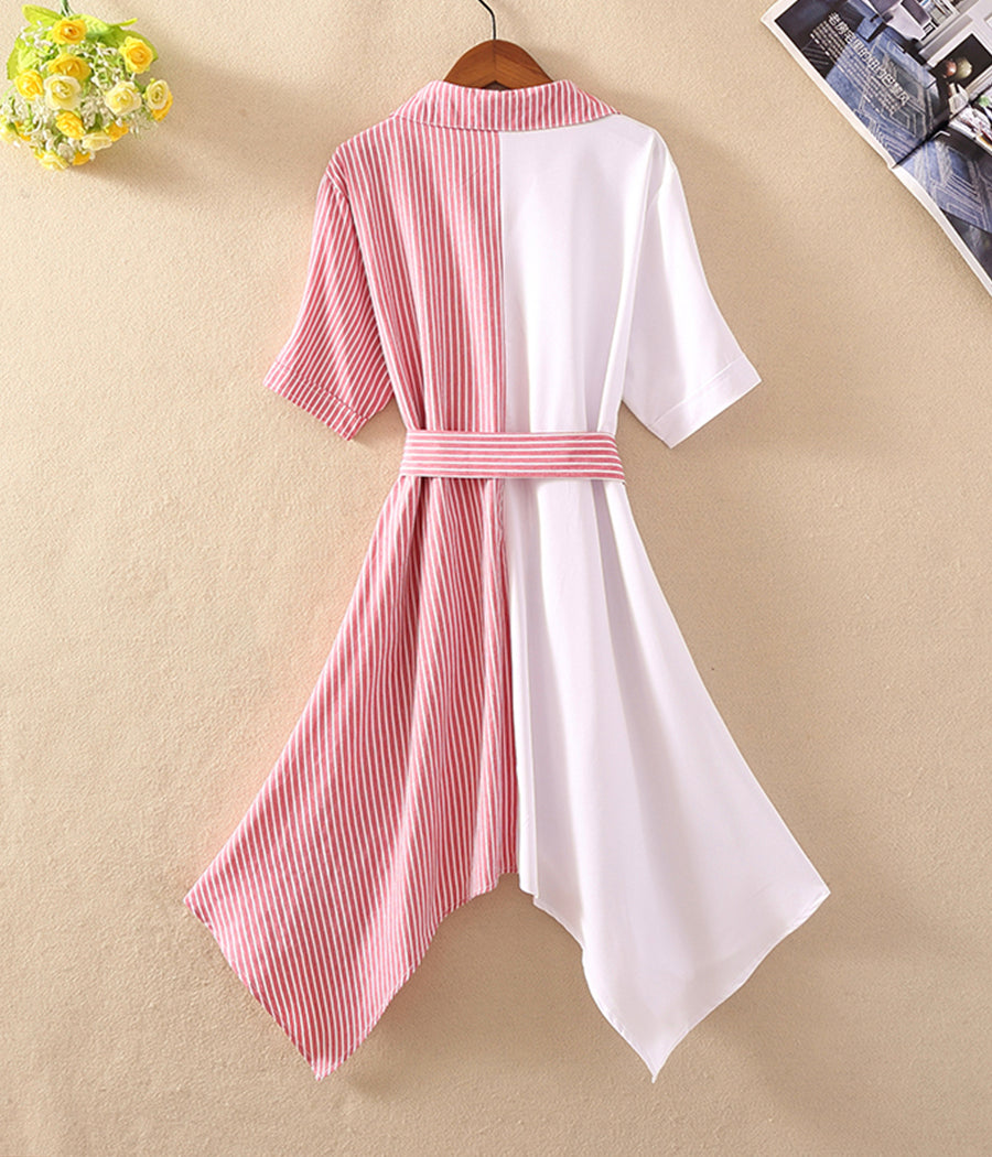Unique Irregular stripes dress women's dress  1232