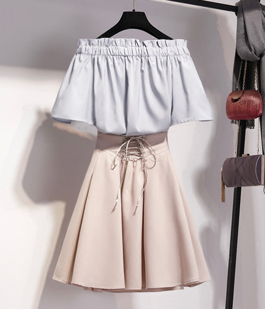 Lovely white top +skirt  1276