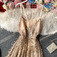 Fashion girl dress A line v neck tulle sequins dress  1234