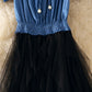 Cute denim stitching dress summer dress  1252