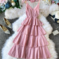 Midi-Maxi-Sommerkleid mit V-Ausschnitt und Spaghettiträgern 1231