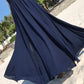 Simple V neck chiffon long dress blue dress  1218