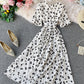 Cute v neck cherry dress summer dress  1282