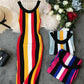 Stylish striped sleeveless knit dress  1192
