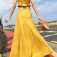 Cute yellow two pieces dress summer dress  1216