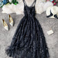 Fashion girl dress A line v neck tulle sequins dress  1234
