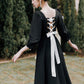 Retro A line girl dress black dress  1185