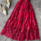Fashion girl dress A line v neck tulle sequins dress  1234