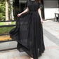 Black chiffon long dress women's dress  1191