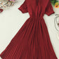 Simple A line pleated dress fashion girl short sleeve dress  1204