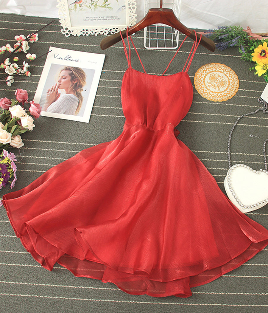 Cute tulle backless short dress mini dress  1201