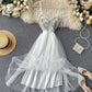 Fashion dress A line v neck tulle sequins dress summer dress  1242