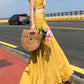 Cute yellow two pieces dress summer dress  1216