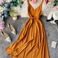 Simple A line v neck dress women's dress  1224