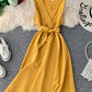 Elegant v neck sleeveless dress women's dress  1228