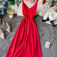 Simple A line v neck dress women's dress  1224