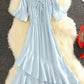 Cute A line dress short sleeve dress summer dress  1126