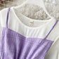 Cute A line round neck stitching dress summer dress  1230