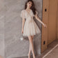 Cute v neck tulle short dress fashion dress  1080