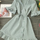 Retro v neck plaid dress women's dress  1202
