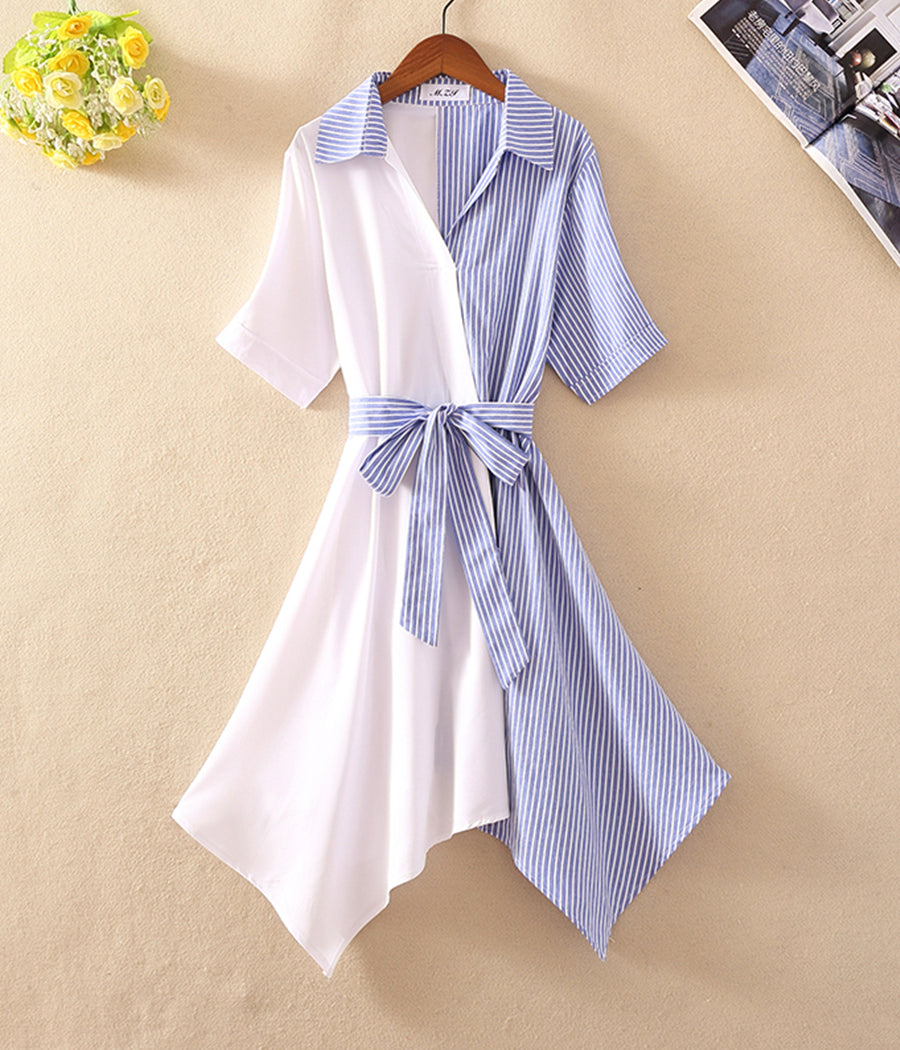 Unique Irregular stripes dress women's dress  1232