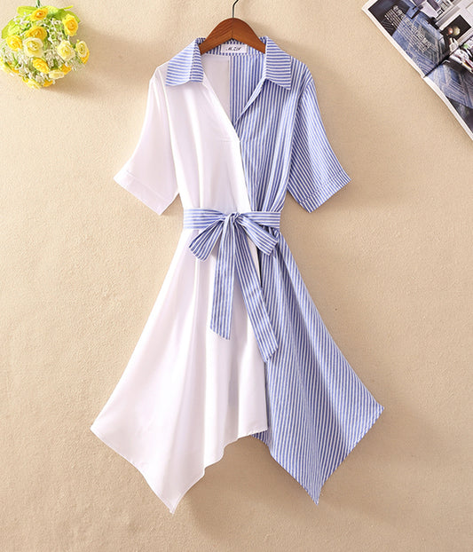 Unique Irregular stripes dress women's dress  1232