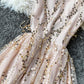 Fashion girl dress A line v neck tulle sequins dress  1234