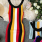 Stylish striped sleeveless knit dress  1192