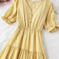 Women's dress A line v neck plaid dress  1135