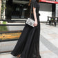 Black chiffon long dress women's dress  1191