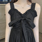 Schwarzes, kurzes Kleid mit Herzausschnitt, Mode-Mädchenkleid 1077 