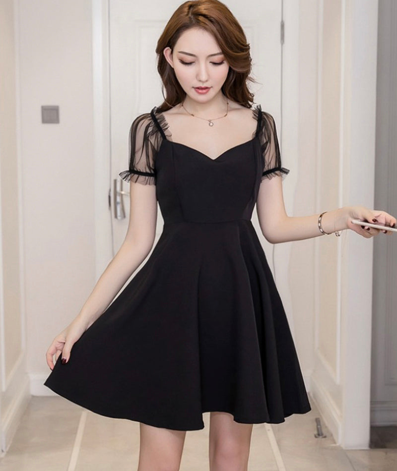 Black short dress fashion dress  1079