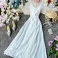 Simple v neck backless dress summer dress  1233