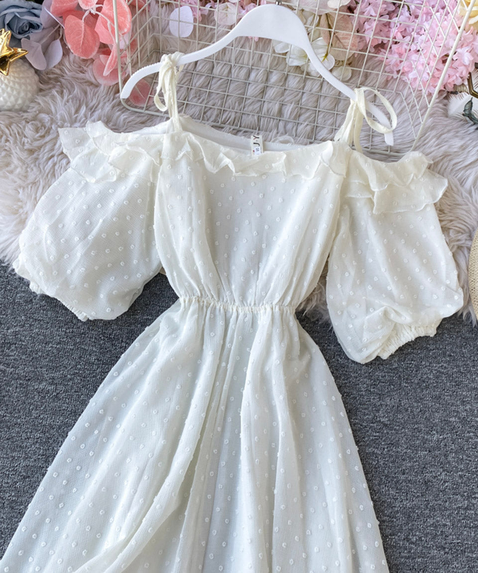 Robe trapèze blanche simple pour fille 1117 