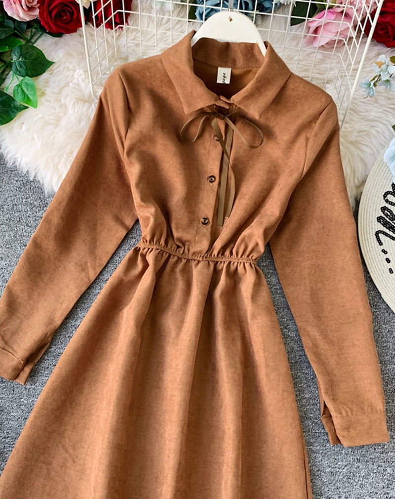 Cute A line long sleeve dress autumn clothing  1069