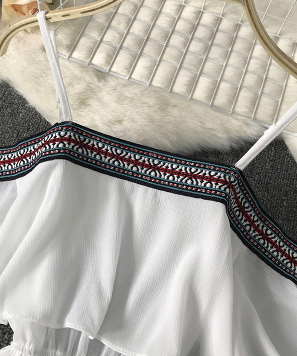 Süßes Sommerkleid aus weichem Chiffon in A-Linie 1115