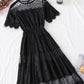 Black A line lace dress summer dress  1145