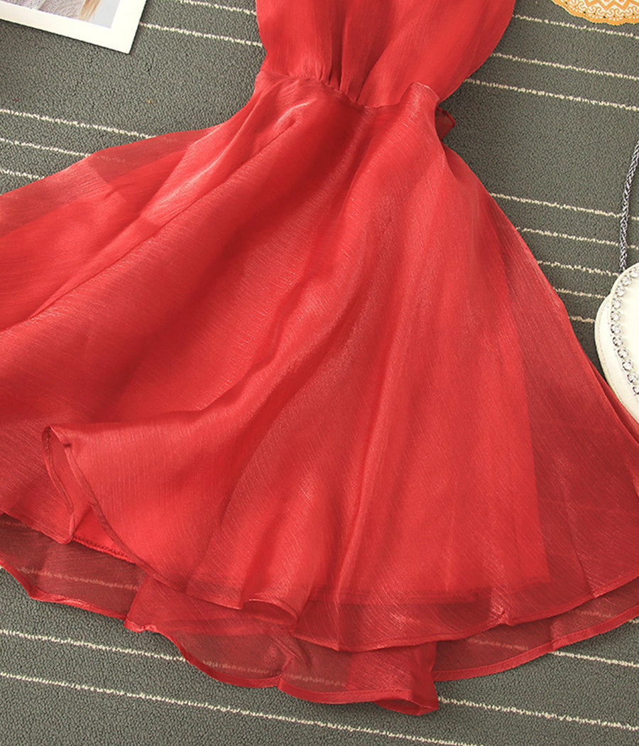 Cute tulle backless short dress mini dress  1201