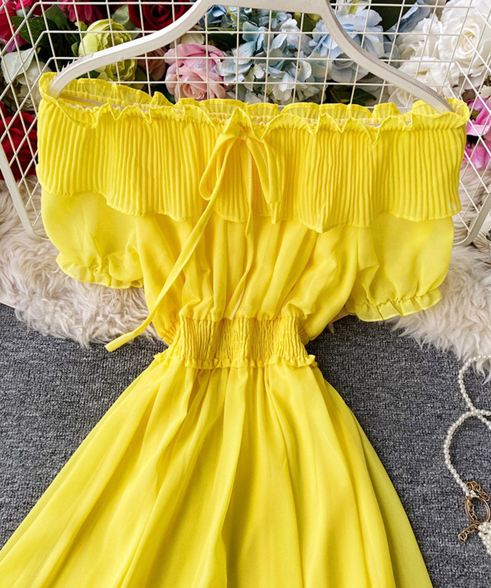 Cute chiffon strapless summer dress fashion dress  1114