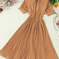 Simple A line pleated dress fashion girl short sleeve dress  1204