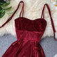 Robe courte en velours pour femme, jolie robe trapèze 1098