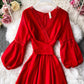 Rot A-Linie Chiffonkleid Mode Mädchenkleid 1000
