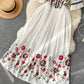 A line v neck embroidery dress  992
