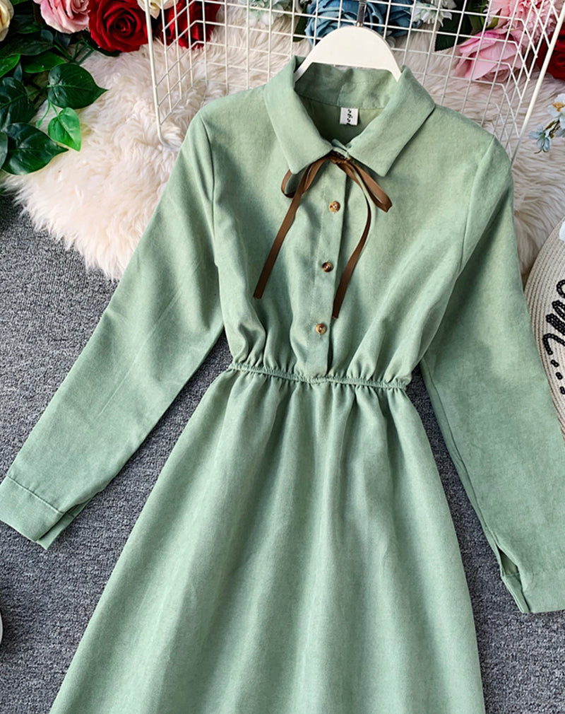 Cute A line long sleeve dress autumn clothing  1069
