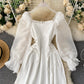 Cute A line short dress long sleeve waist dress  1034