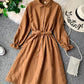 Robe mignonne à manches longues en ligne A, vêtements d'automne 1068