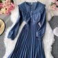 Cute lapel long sleeve dress fashion girl dress  1056