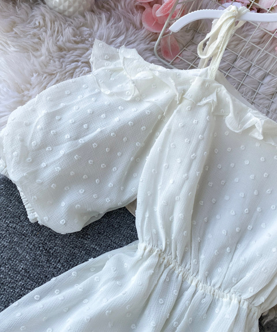 Robe trapèze blanche simple pour fille 1117 